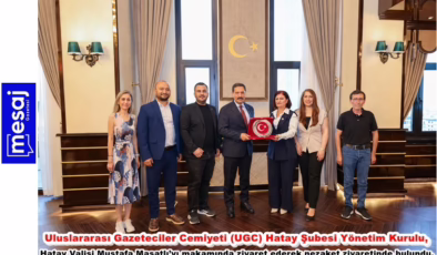 Uluslararası Gazeteciler Cemiyeti (UGC) Hatay Şubesi Yönetim Kurulu, Hatay Valisi Mustafa Masatlı’yı makamında ziyaret ederek nezaket ziyaretinde bulundu.