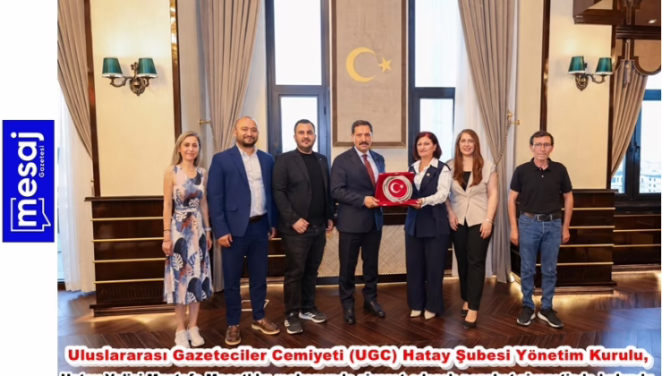 Uluslararası Gazeteciler Cemiyeti (UGC) Hatay Şubesi Yönetim Kurulu, Hatay Valisi Mustafa Masatlı’yı makamında ziyaret ederek nezaket ziyaretinde bulundu.